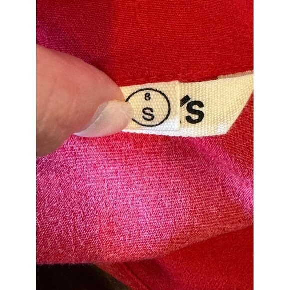 Rollas Shirt Women‎ Small Red Floral Print Delilah Wrap Blouse Boho Cottagecore - Picture 8 of 9